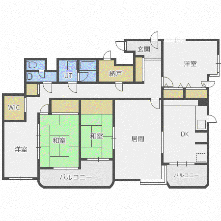 ライオンズマンション山の手第2(4LDK/5階)の間取り写真
