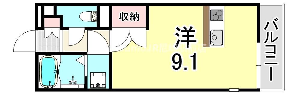 ミランダ浪華V(ワンルーム/1階)の間取り写真