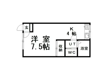 クインヒルズANNEX(1K/1階)の間取り写真