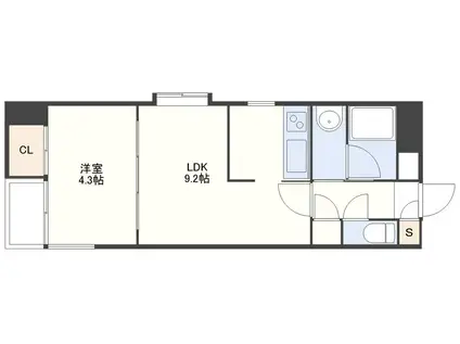 ファーストステージ思案橋(1LDK/8階)の間取り写真
