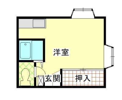 エステート松崎(ワンルーム/2階)の間取り写真