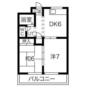 セラミック加藤(2DK/3階)の間取り写真