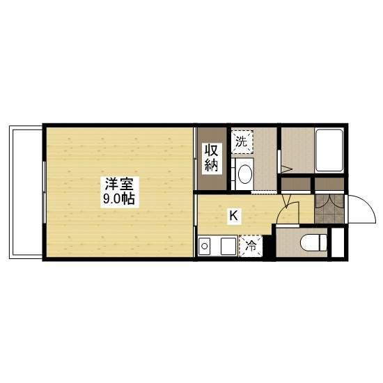 アルバ木之庄II(1K/2階)の間取り写真