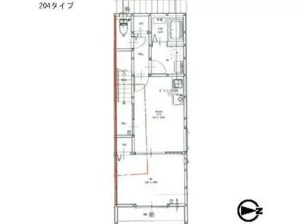 SENSE三木本町(1DK/2階)の間取り写真