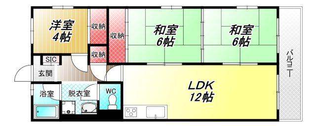 メゾン森下(3LDK/1階)の間取り写真