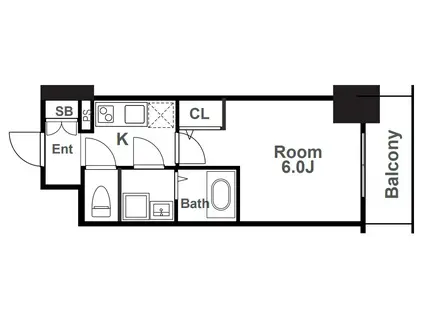 エスリード福島レジデンス(1K/10階)の間取り写真