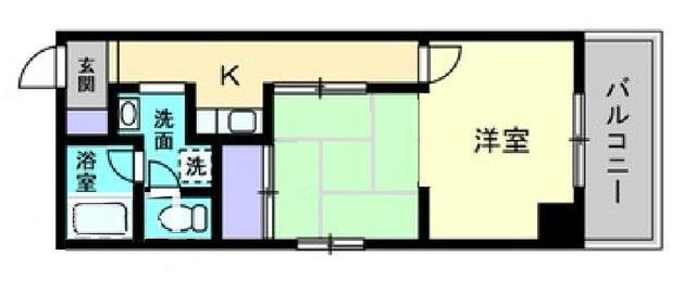 花園パークマンション(1K/5階)の間取り写真