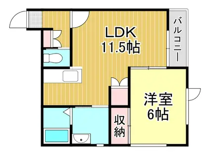 PASSAGE(1LDK/2階)の間取り写真