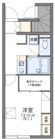 レオパレスハーモニー国府(1K/1階)の間取り写真
