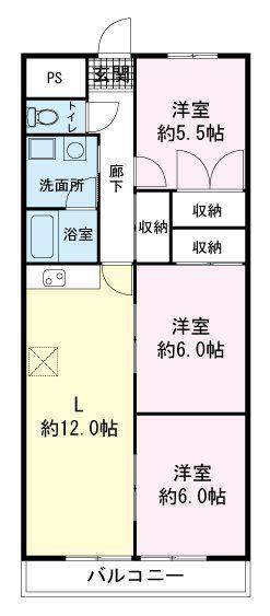 メゾン興国(3LDK/4階)の間取り写真