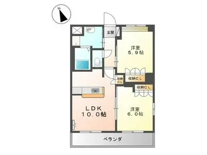 サンフォレスティ前泉(2LDK/2階)の間取り写真