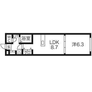 アスコット古川II番館(1LDK/2階)の間取り写真