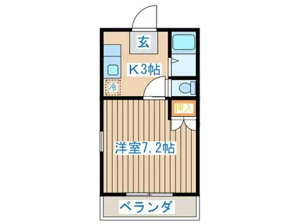 417ハイツ(1K/2階)の間取り写真