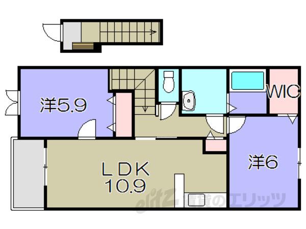 RIRIA VII V(2LDK/2階)の間取り写真