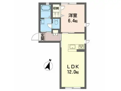 シャーメゾン はる(1LDK/1階)の間取り写真