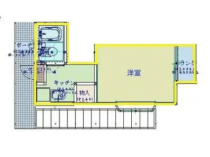 パステルβ(1K/2階)の間取り写真