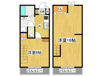 つくばエクスプレス つくば駅 徒歩29分 7階建 築27年(1LDK/4階)の間取り写真