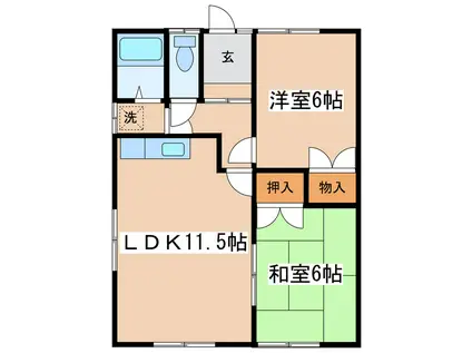 こんのハイツ(2LDK/2階)の間取り写真