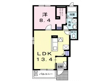 ラポームメゾンIII(1LDK/1階)の間取り写真