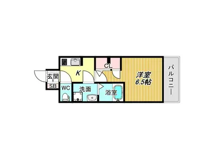 ES-GRANDE長居パークフロント(1K/8階)の間取り写真