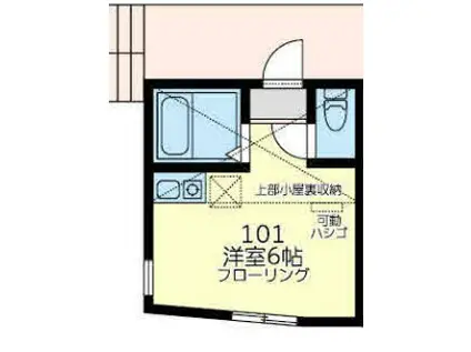 ユナイト保土ヶ谷ペレストロイカ(ワンルーム/1階)の間取り写真