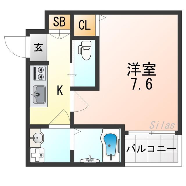 H-MAISON長吉出戸(1K/3階)の間取り写真