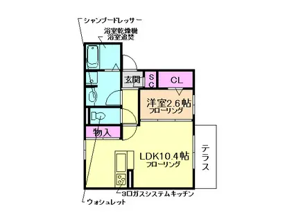 ビーバーズハウスII(1LDK/1階)の間取り写真