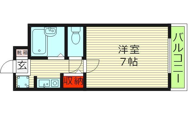 ベルビュー横堤(1K/5階)の間取り写真