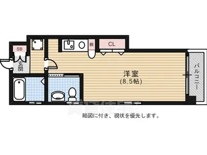 DER GLANZ Y2(ワンルーム/4階)の間取り写真