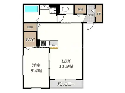 大阪市住吉区長居西1丁目PJ(1LDK/1階)の間取り写真