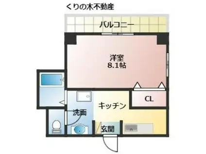 ルミウス北高下III(1DK/4階)の間取り写真