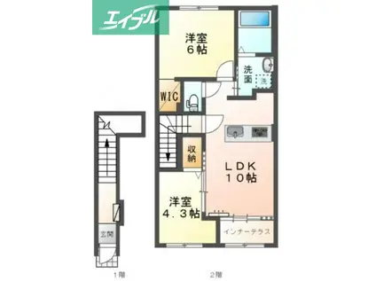 オータムめぐみIII(2LDK/2階)の間取り写真