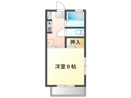 AKARI B棟(1K/2階)の間取り写真