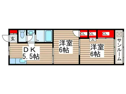 ハイムコスモス(2DK/1階)の間取り写真