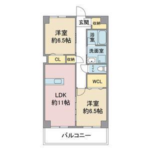 第3翠芳ビル(2LDK/3階)の間取り写真