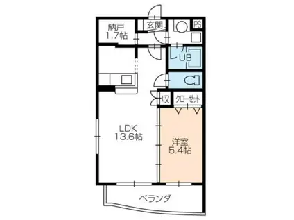 ア ラモード(1LDK/1階)の間取り写真