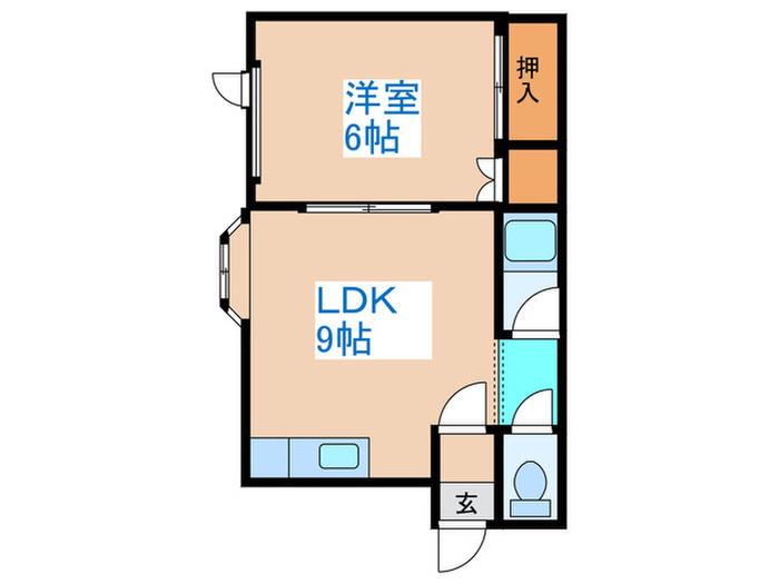 アークハーミット(1LDK/2階)の間取り写真