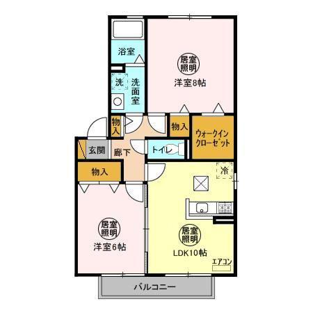 ハピネス A・B(2LDK/1階)の間取り写真
