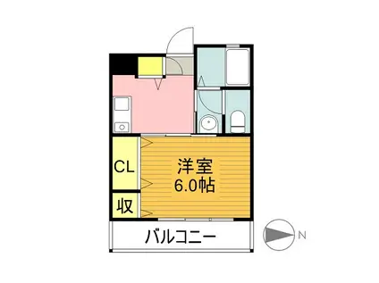 オルヴィエート(1K/3階)の間取り写真