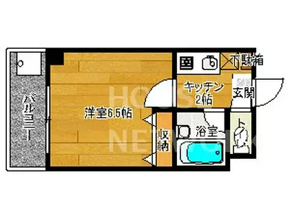 ピュアハウスブラウン(1K/2階)の間取り写真