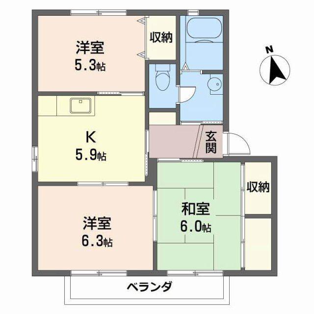 シャーメゾン蒲田(3K/2階)の間取り写真