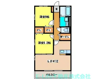 大杉フォレストB(2LDK/1階)の間取り写真