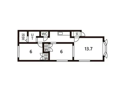 フランボアーズ(2LDK/1階)の間取り写真