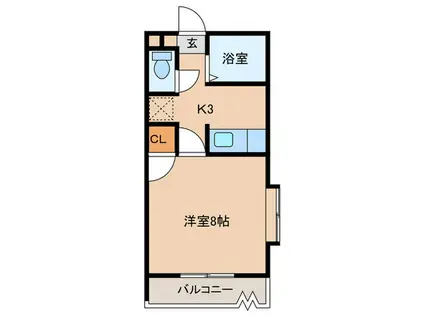 パラッツォ・S(1K/2階)の間取り写真