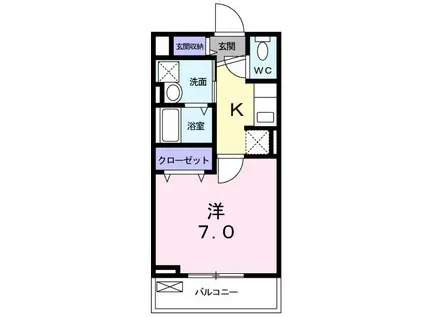 キャッスル ユウ(1K/1階)の間取り写真