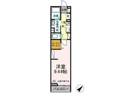 ソフィアII(1K/3階)の間取り写真