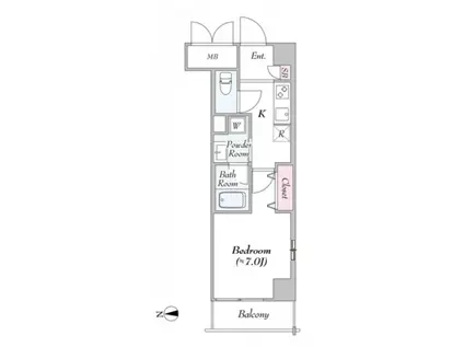 URBANLINKときわ台(1K/5階)の間取り写真