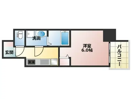 SーRESIDENCE小阪AZURE(1K/13階)の間取り写真