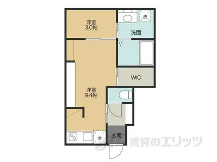 INTEGRAL SERIKAWA(1LDK/1階)の間取り写真