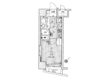 ガラステージ芝公園駅前(1K/7階)の間取り写真